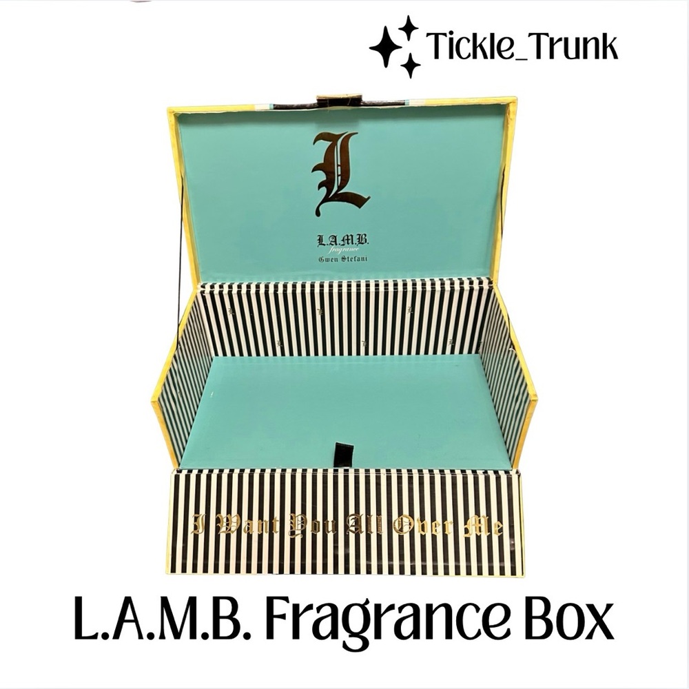 ⭐️ L.A.M.B. Gold and Black Fragrance Box with Teal Interior - Picture 2 of 16